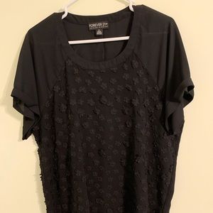 Forever 21+ Black Floral blouse XL
